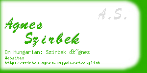 agnes szirbek business card